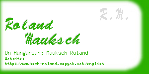 roland mauksch business card